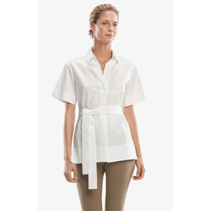 MM Lafleur White Belted Blouse